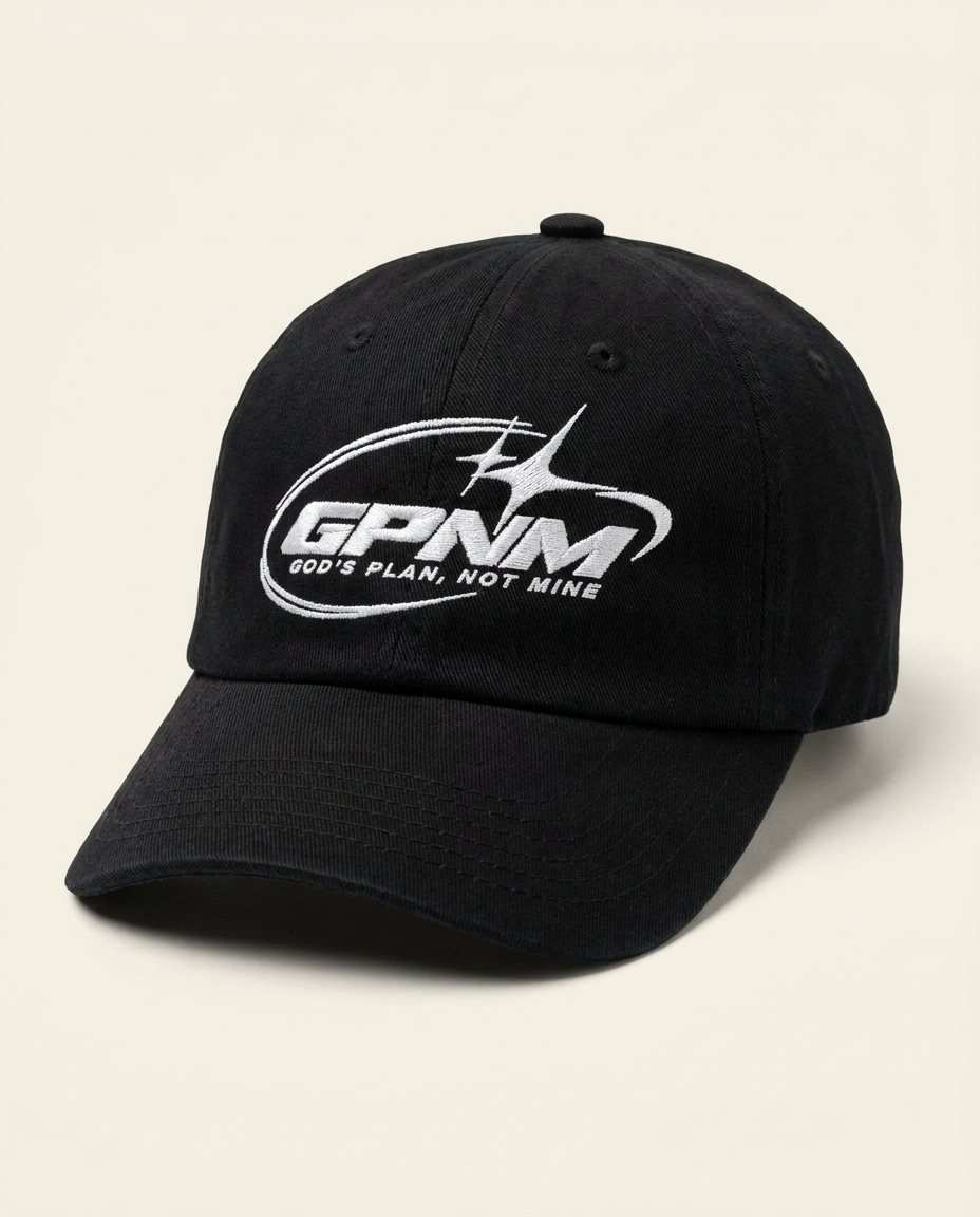 Black GPNM cap with embroidered logo
